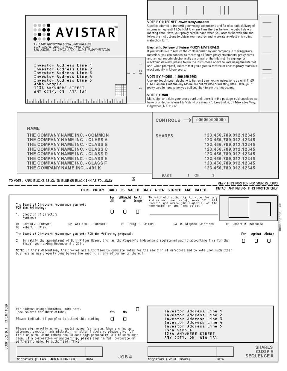 PROXY CARD P1